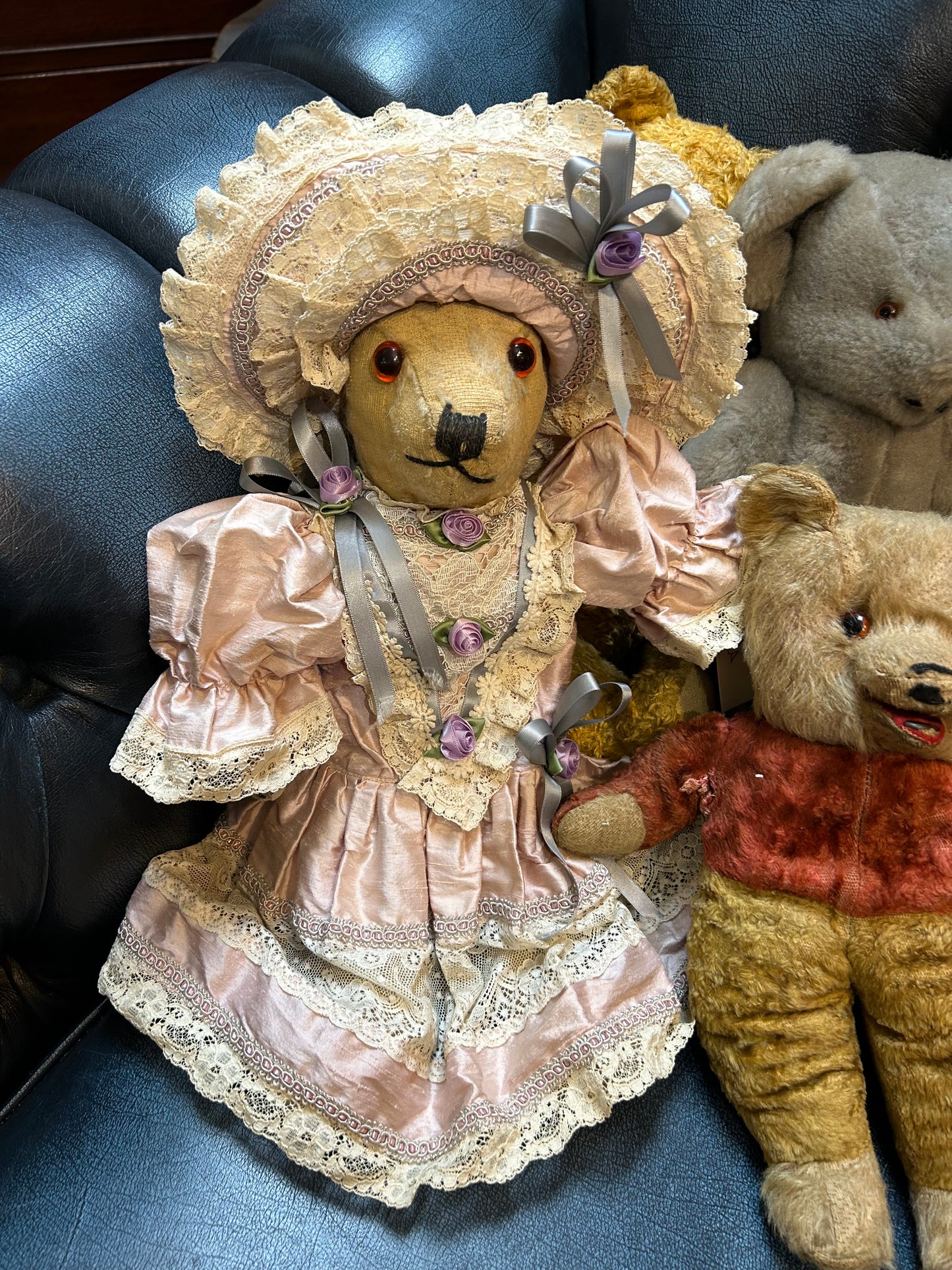 ESME 16” vintage jointed mohair Teddy Bear, unsure of breed.